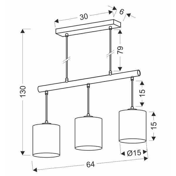 Izotto Lampa Wisząca Biały 3X60W E27 Abażur Beżowy Candellux