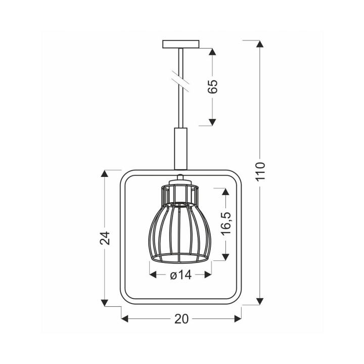 Lampa wisząca Franita czarna czarna 1x40w - Candellux