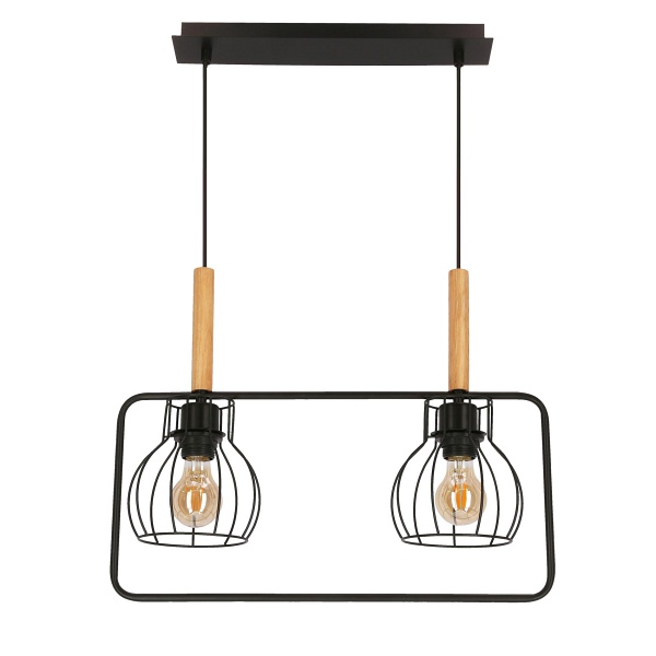 Franita Lampa Wisząca Czarny 2X40W E27 Klosz Czarny Candellux