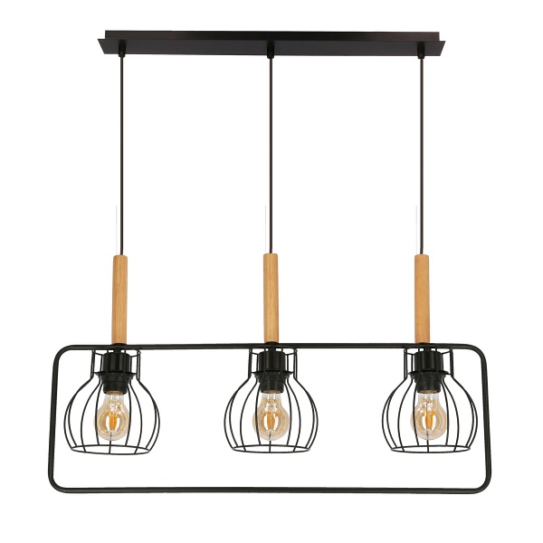 Franita Lampa Wisząca Czarny 3X40W E27 Klosz Czarny Candellux
