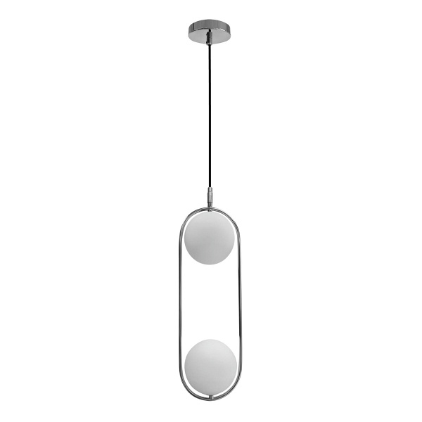 Cordel Lampa Wisząca Chromowy 2X20W G9 Klosz Biały Candellux