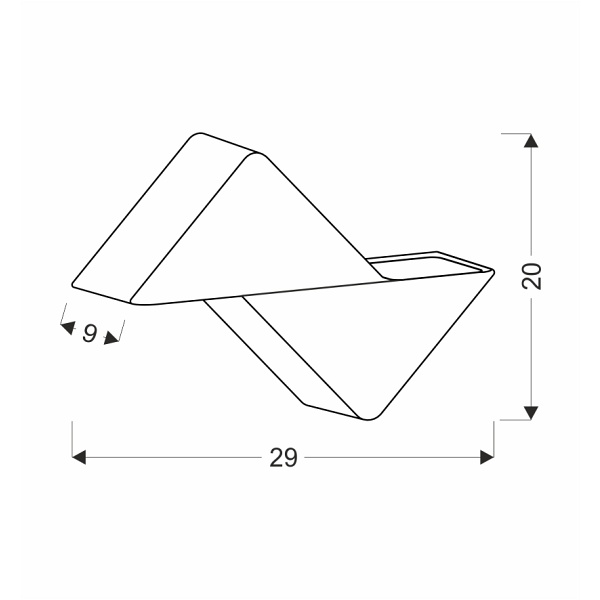 Dracena Lampa Ogrodowa Elewacyjna Ukośny 29X20Cm Czarny 2X9W Led Ip65 Candellux