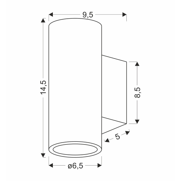 Papaver Lampa Ogrodowa Elewacyjna Tuba 10X16,1Cm Czarny 2X35W Gu10 Ip65 Candellux