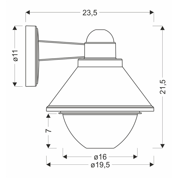 Saginia Lampa Ogrodowa Kinkiet 23,5X20,5Cm Czarny 1X40W E27 Klosz Okrągły Ip44 Candellux