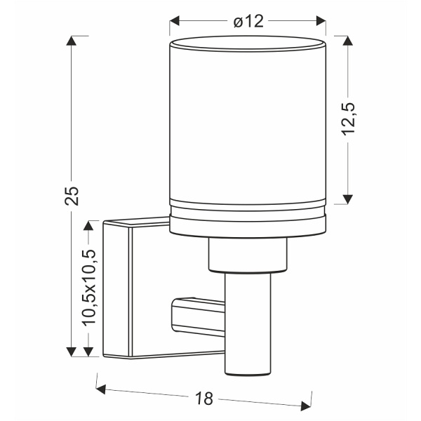 Saponia Lampa Ogrodowa Kinkiet Górny 17,8X25Cmczarny 12W Led Ip65 Candellux