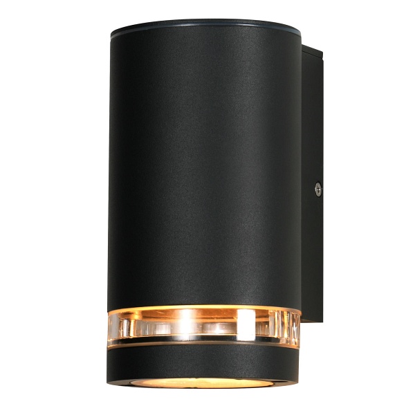 Senecio Lampa Ogrodowa Elewacyjna Tuba+Ring 10,5X16,5Cm Czarny 1X35W Gu10 Ip44 Candellux