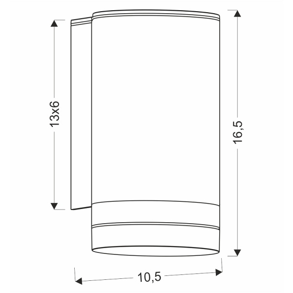 Senecio Lampa Ogrodowa Elewacyjna Tuba+Ring 10,5X16,5Cm Czarny 1X35W Gu10 Ip44 Candellux