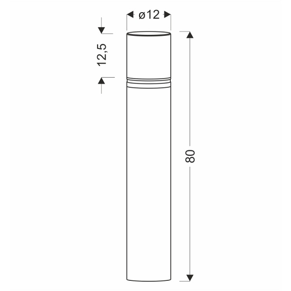 Sedum Lampa Ogrodowa Słupek 12X80Cm Czarny 12W Led Ip65 Candellux