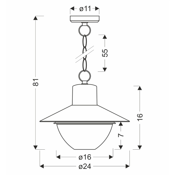 Cosmos Lampa Ogrodowa Wisząca Łańcuch Czarny 1X40W E27 Ip44 Candellux