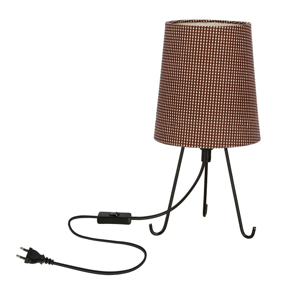 Smally Lampa Stołowa Czarny 1X40 E14 Abażur Parilla Brązowy Candellux