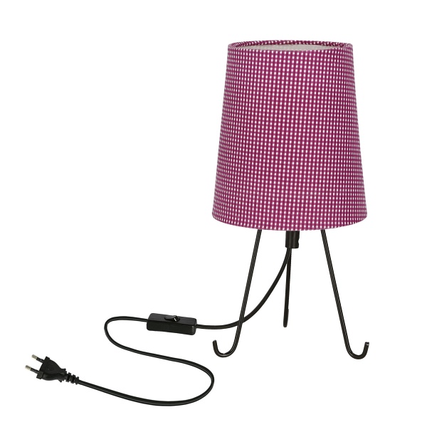 Smally Lampa Stołowa Czarny 1X40 E14 Abażur Parilla Fioletowy Candellux