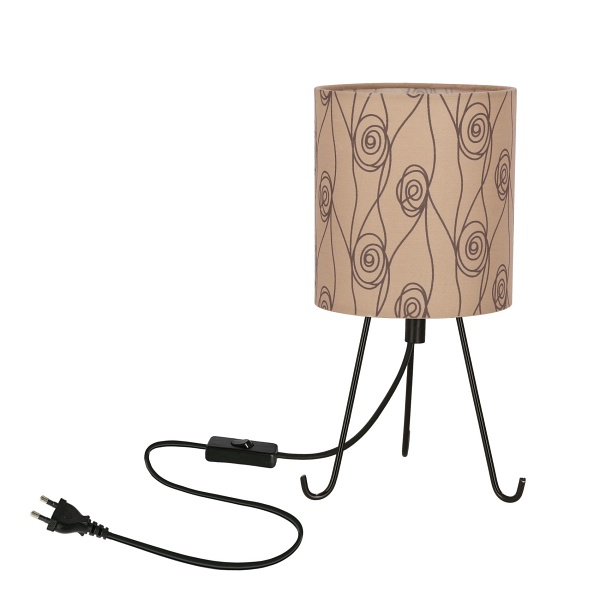 Smally Lampa Stołowa Czarny 1X40 E14 Abażur Beżowy Candellux