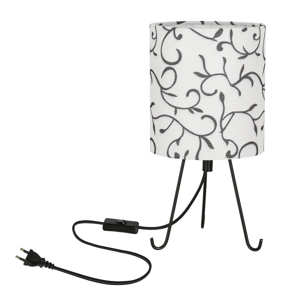 Smally Lampa Stołowa Czarny 1X40 E14 Abażur Biały Candellux