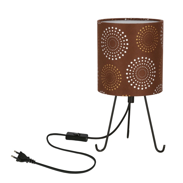 Smally Lampa Stołowa Czarny 1X40 E14 Abażur Emili Brązowy Candellux