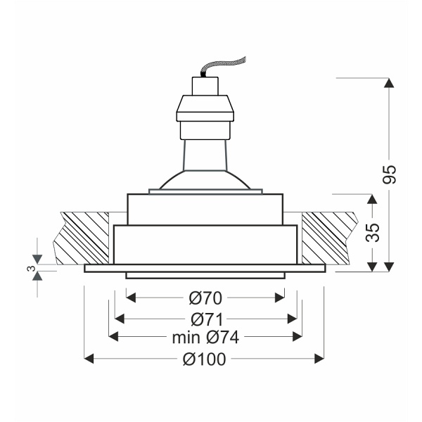 Um-10 Wh Gu10 10W Oprawa Stropowa Uchylna Podtynkowa Biała Candellux