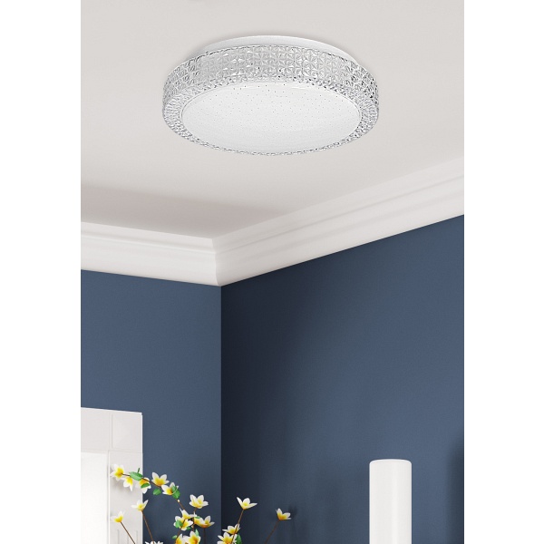 Rabel Lampa Sufitowa Plafon Bezbarwny 12W Led 4000K 27Cm Klosz Biały Candellux