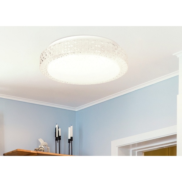 Rabel Lampa Sufitowa Plafon Bezbarwny 12W Led 4000K 27Cm Klosz Biały Candellux