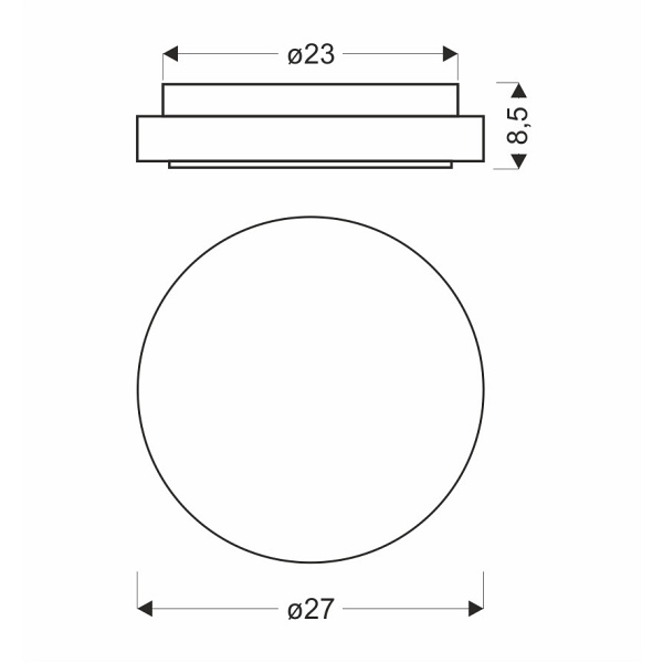 Rabel Lampa Sufitowa Plafon Bezbarwny 12W Led 4000K 27Cm Klosz Biały Candellux