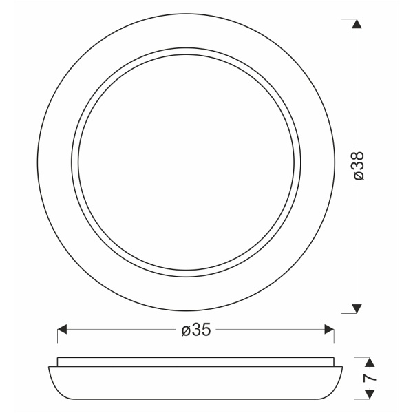 Gilly Lampa Sufitowa Plafon 38Cm 24W Led 4000K Klosz Biały+Chromowy Candellux