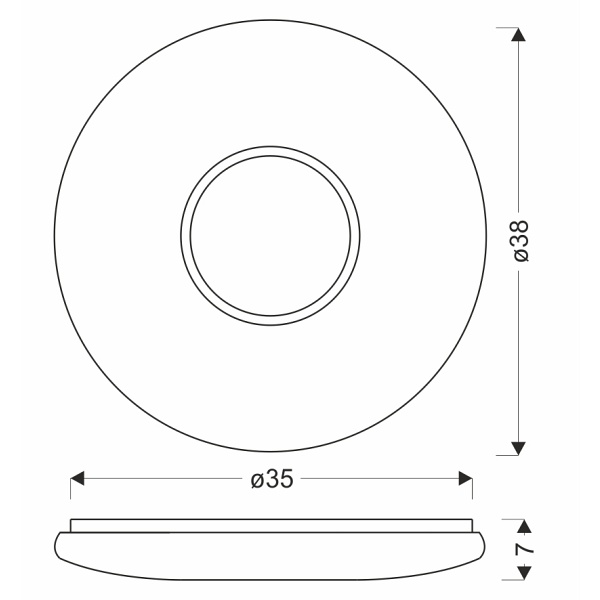 Uran Lampa Sufitowa Plafon 38Cm 24W Led 4000K Klosz Biały+Chromowy Candellux
