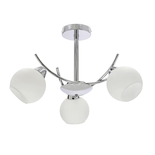 Amos Lampa Wiszaca Chromowy 3X40W E27 Klosz Biały Candellux