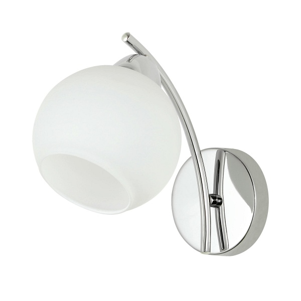 Amos Lampa Kinkiet Chromowy 1X40W E27 Klosz Biały Candellux