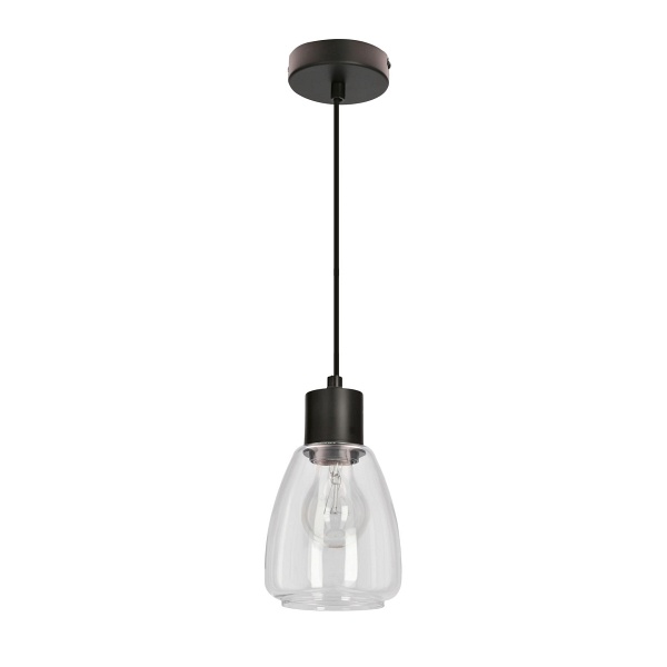 Moldo Lampa Wisząca Czarny 1X40W E27 Klosz Bezbarwny Candellux