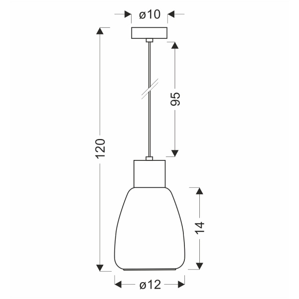 Moldo Lampa Wisząca Czarny 1X40W E27 Klosz Bursztynowy Candellux