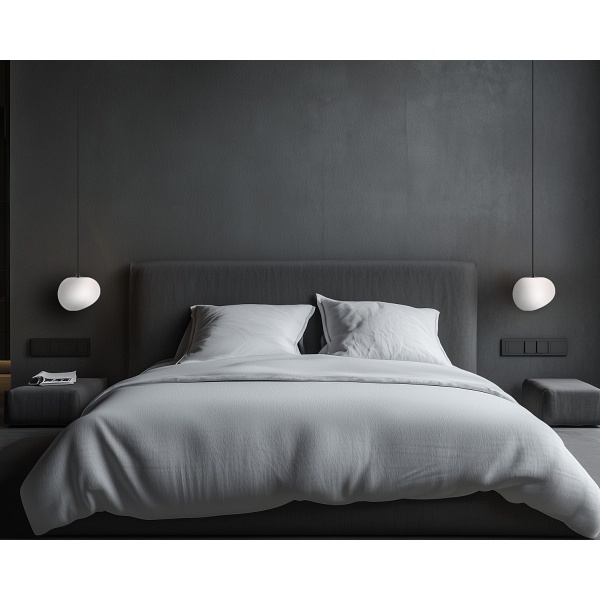 Stones Lampa Wisząca Czarny 20Cm 1X40W E27 Klosz Biały Candellux