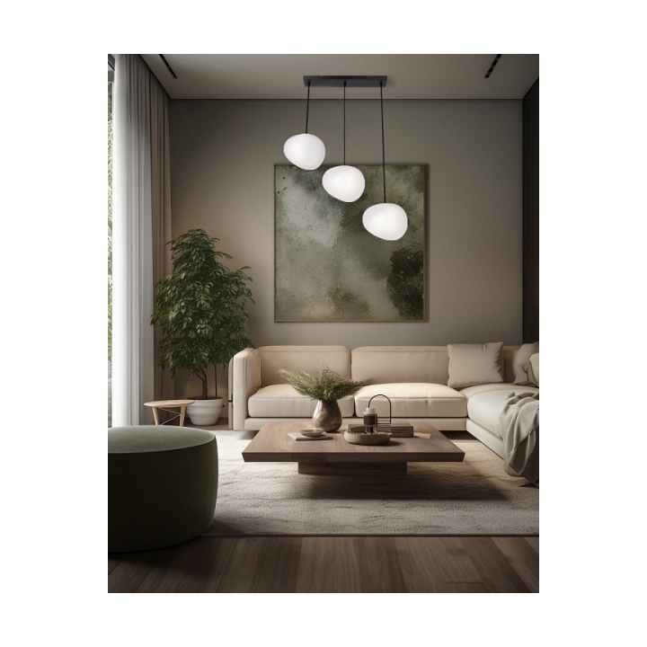 Lampa wisząca Stones 20 podłużna podstawa z kształcie kamienia nad stół x - Candellux