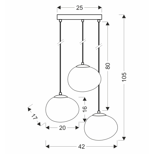 Stones Lampa Wisząca Talerz Czarny 20Cm 3X40W E27 Klosz Biały Candellux