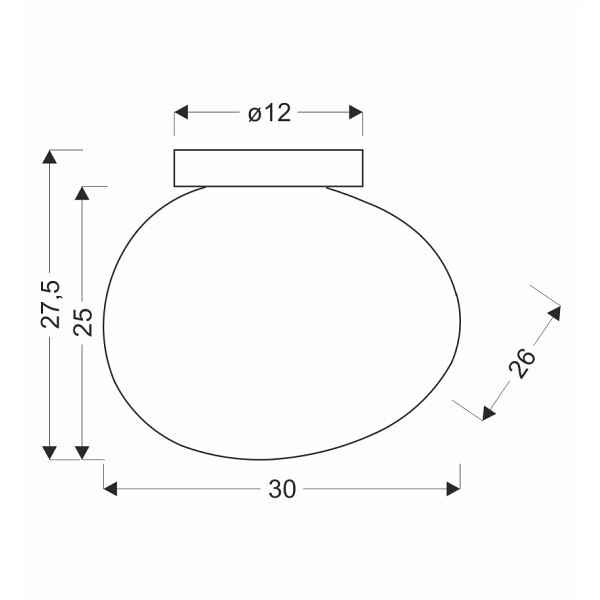 Stones Lampa Sufitowa Plafon 30Cm 1X40W E27 Klosz Biały Candellux
