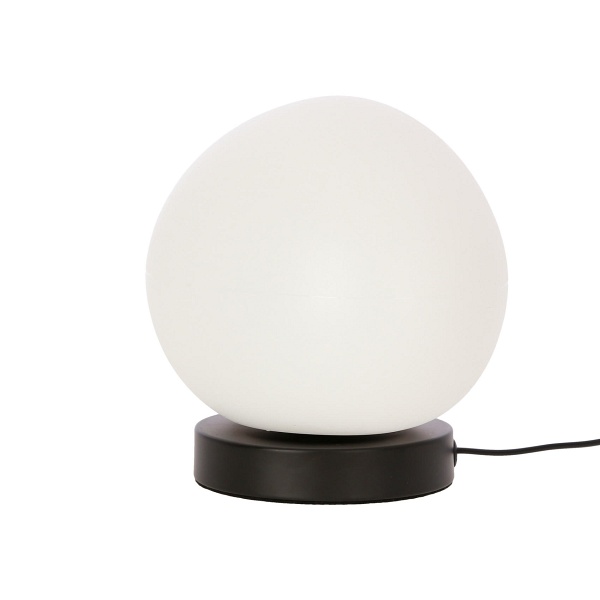 Stones Lampa Stołowa Czarny 20Cm 1X40W E27 Klosz Biały Candellux