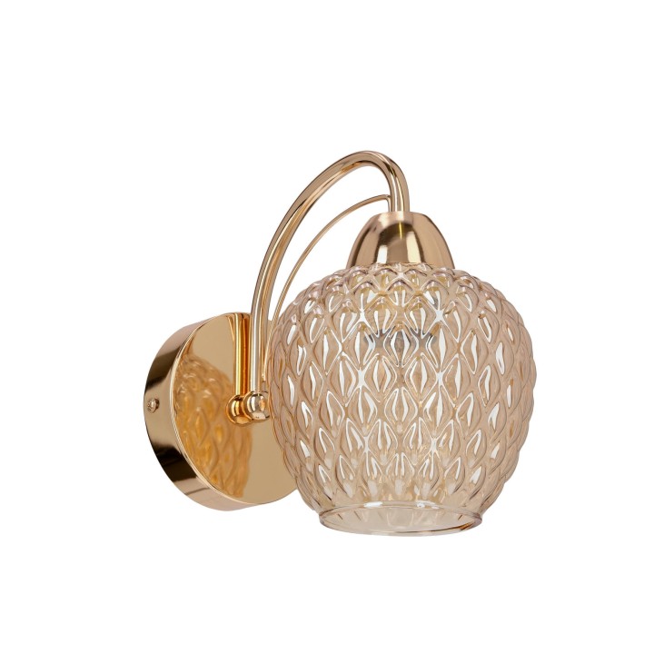 Tobias Lampa Kinkiet Patynowy 1X40W E27 Klosz Bursztynowy Candellux