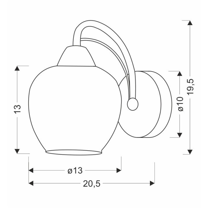Tobias Lampa Kinkiet Patynowy 1X40W E27 Klosz Bursztynowy Candellux
