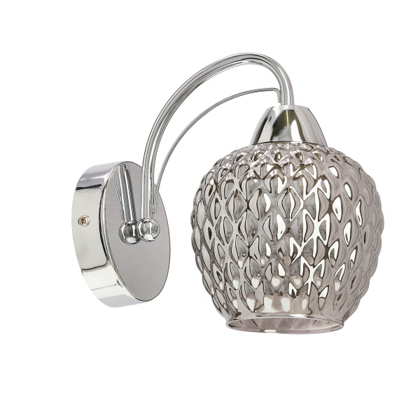 Tobias Lampa Kinkiet Chromowy 1X40W E27 Klosz Dymiony Candellux