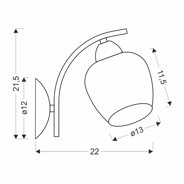 Merra Lampa Kinkiet Czarny 1X40W E27 Klosz Bursztynowy Candellux