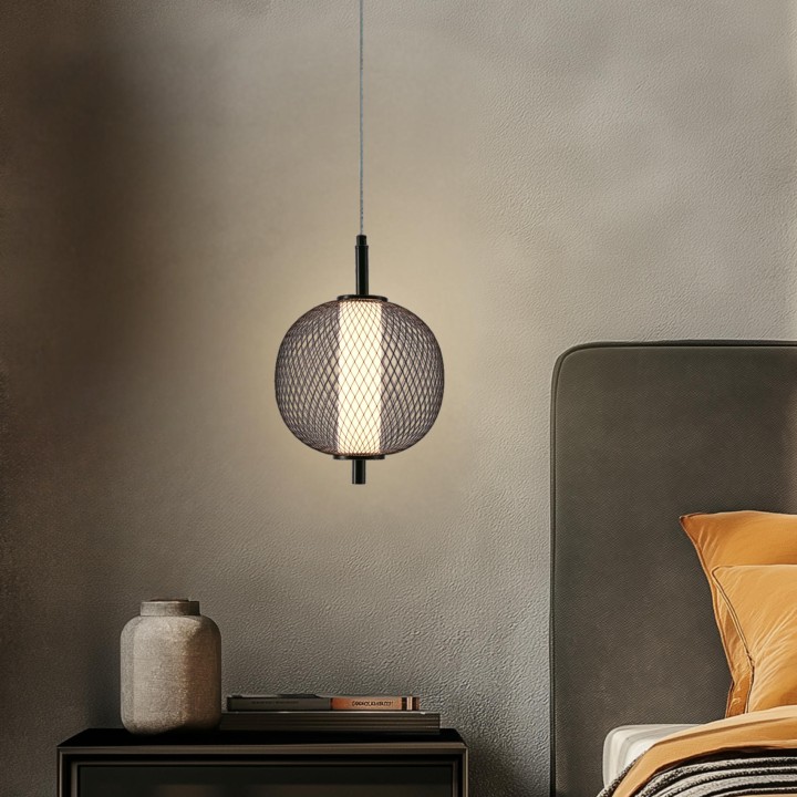 Puma Lampa Wisząca 20Cm Czarny 10W Led 3000K Klosz Biały Candellux