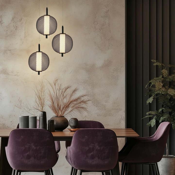 Puma Lampa Wisząca 20Cm Czarny 10W Led 3000K Klosz Biały Candellux