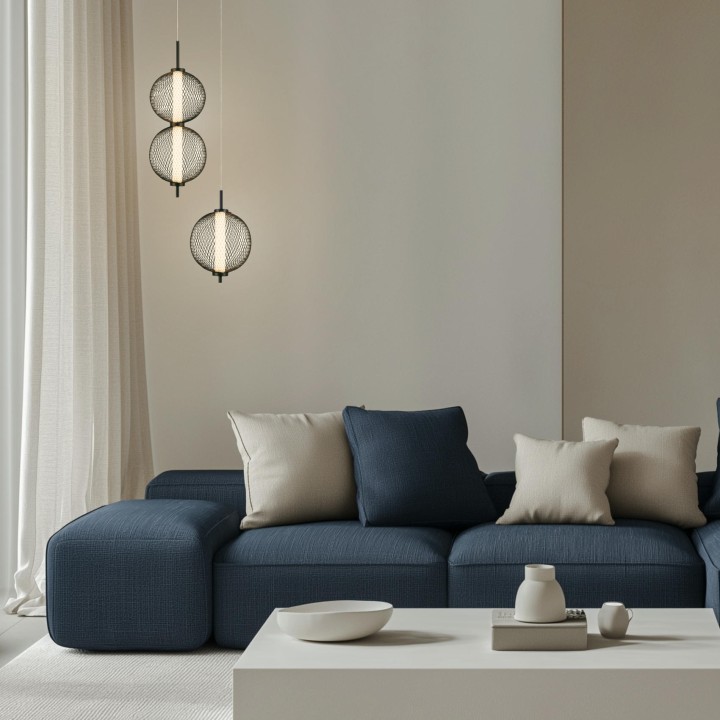 Puma Lampa Wisząca 20Cm Czarny 10W Led 3000K Klosz Biały Candellux