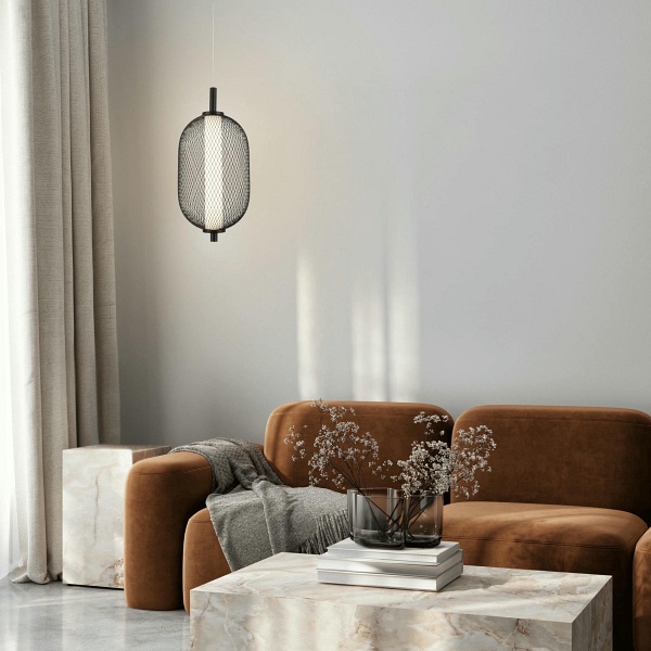 Puma Lampa Wisząca 15Cm Czarny 10W Led 3000K Klosz Biały Candellux