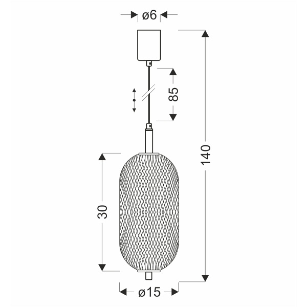 Puma Lampa Wisząca 15Cm Czarny 10W Led 3000K Klosz Biały Candellux