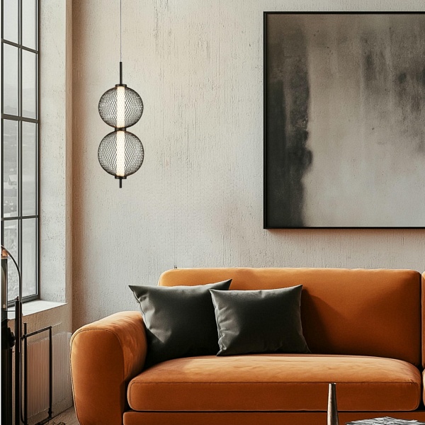 Puma Lampa Wisząca 14Cm Czarny 10W Led 3000K Klosz Biały Candellux