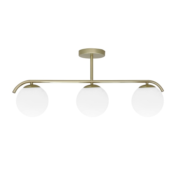 Amadeo Lampa Sufitowa Mosiężny 3X40W E14 Klosz Biały Candellux