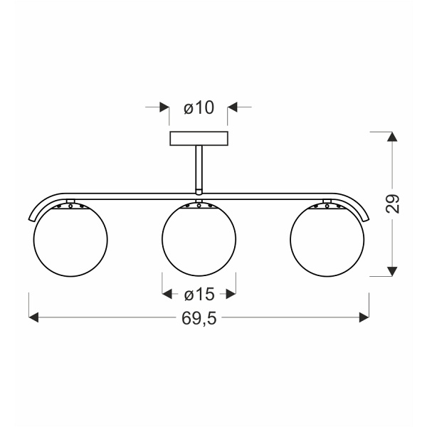 Amadeo Lampa Sufitowa Mosiężny 3X40W E14 Klosz Biały Candellux