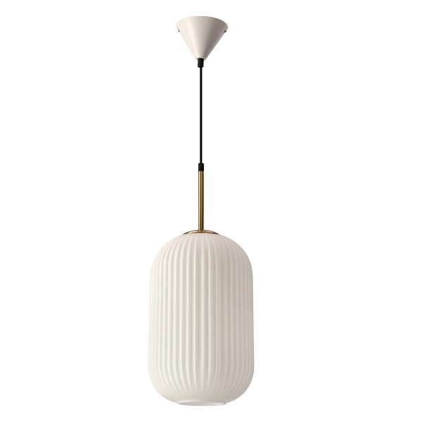 Cresto Lampa Wiszaca Biały+Złoty 1X40W E27 Klosz Biały Candellux