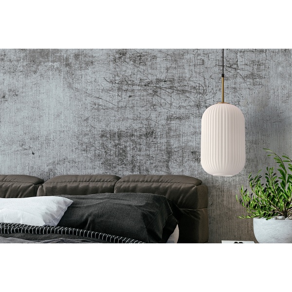 Cresto Lampa Wiszaca Biały+Złoty 1X40W E27 Klosz Biały Candellux