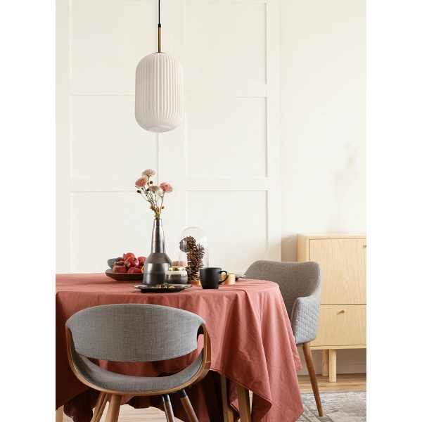 Cresto Lampa Wiszaca Biały+Złoty 1X40W E27 Klosz Biały Candellux