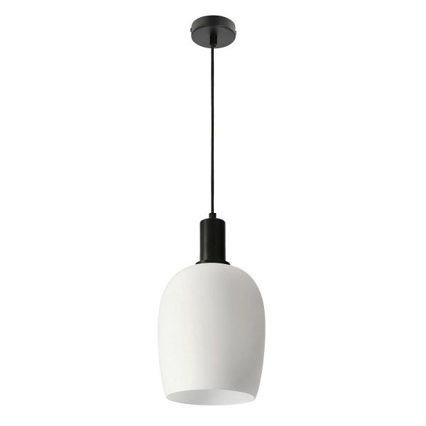 Wolken Lampa Wiszaca Czarny 1X40W E27 Klosz Biały Candellux