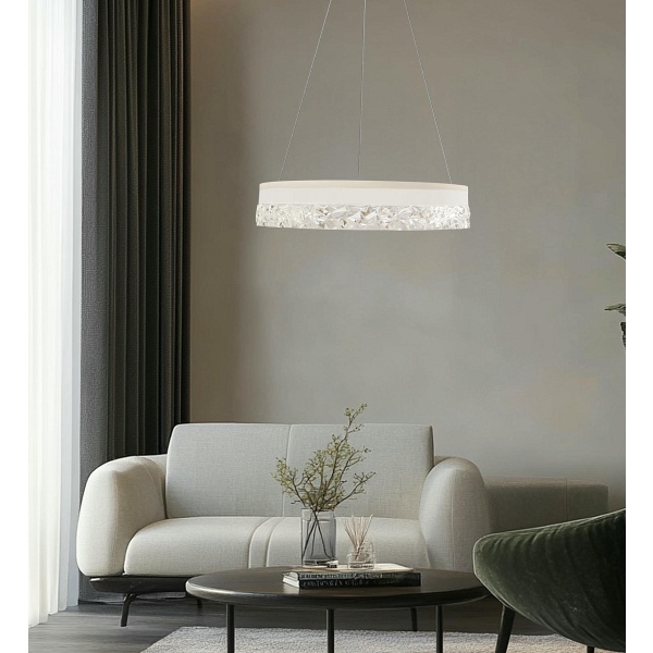 Frozi Lampa Wisząca Biały 32W Led 3000K Kryształki Bezbarwne Candellux